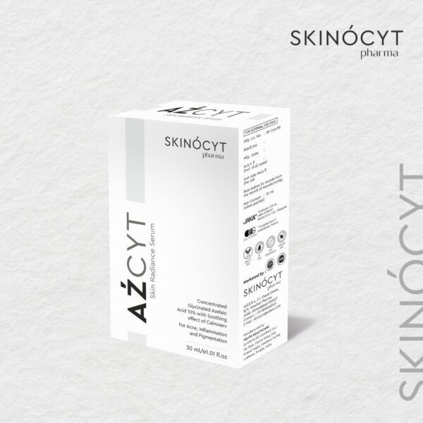 AZCYT Skin Radiance Serum 30 ml is formulated with 10% glycinated azelaic acid and Calmerv to help improve the appearance of uneven skin tone, blemish-prone skin, and redness while providing a soothing skin feel.