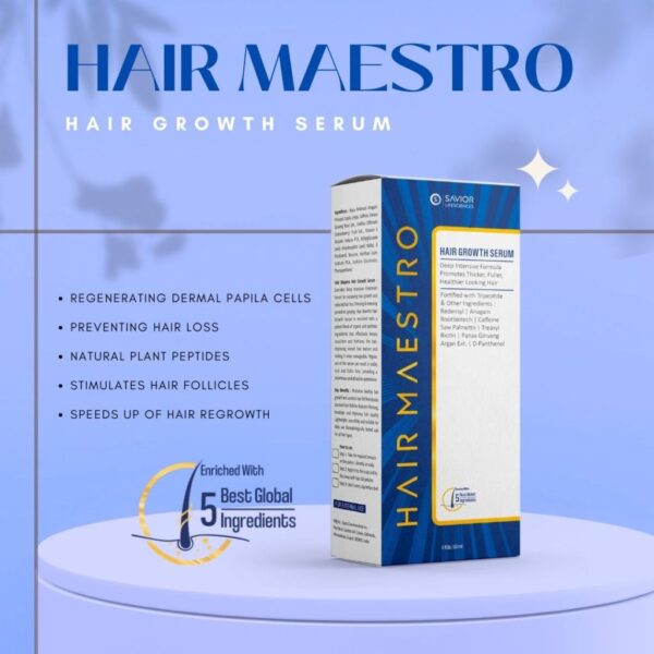 Hair Maestro Hair Growth Serum (60ml) – Deep Intensive Formula with Redensyl & Anagain