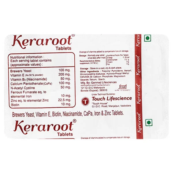 Keraroot Tablets (3 x 10 Tablets) – Intensive Hair Nutracutical for Root Strengthening & Growth