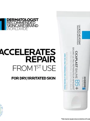 A clinical-grade, multi-purpose therapeutic balm designed to accelerate skin barrier repair from the first use. Formulated with a Dimethicone Skin Protectant, 5% Panthenol, Madecassoside, and the innovative Tribioma™ prebiotic complex to temporarily protect and help relieve chapped, cracked, and chafed skin.