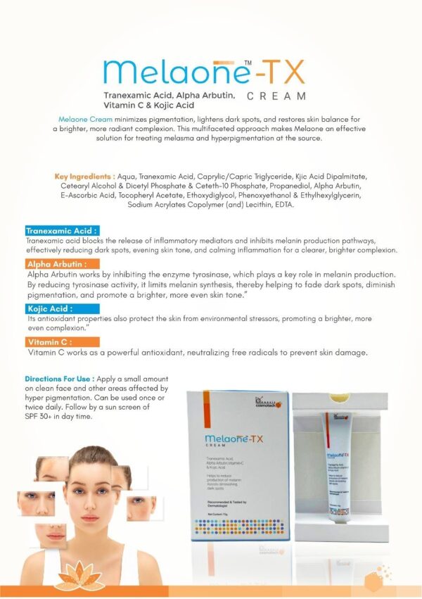 Melaone-TX Cream (15g) – Advanced Depigmenting & Skin Balancing Treatment