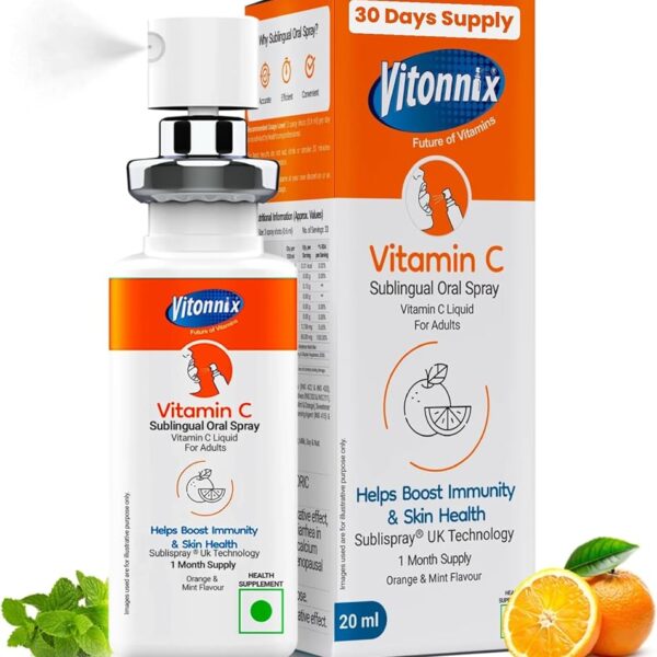 An advanced, rapid-acting sublingual oral spray engineered to deliver your daily dose of Vitamin C. Powered by patented Sublispray® UK Technology, this accurate and convenient liquid formula absorbs directly into the bloodstream to support strong immune defenses and radiant skin health.