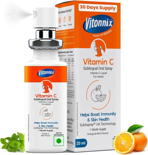 Vitonnix Vitamin-C Sublingual Oral Spray (20ml) – Helps Boost Immunity & Skin Health