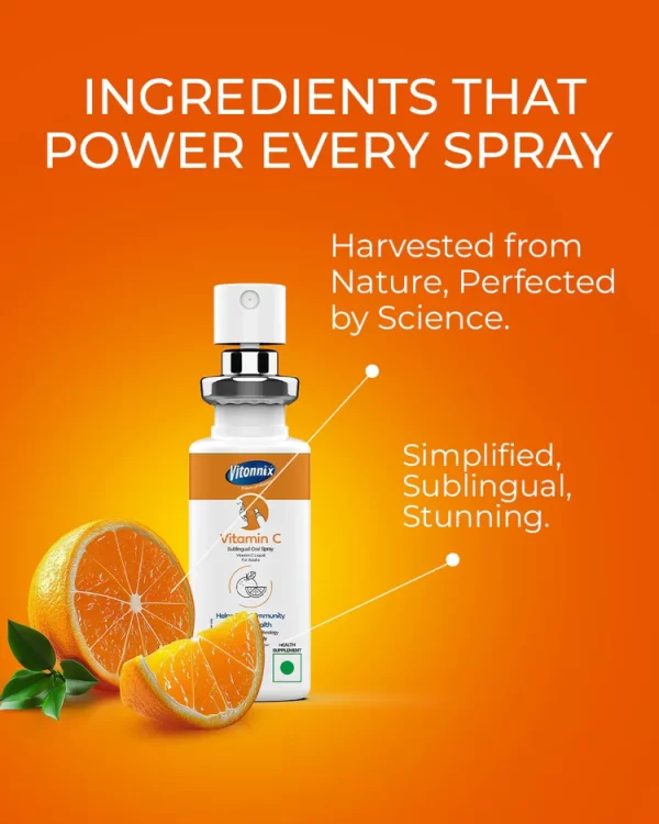 Vitonnix Vitamin-C Sublingual Oral Spray (20ml) – Helps Boost Immunity & Skin Health