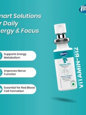 An advanced sublingual oral spray designed to deliver daily Vitamin B12 efficiently. Formulated with patented Sublispray® UK Technology to bypass the digestive tract, this liquid supplement provides direct absorption to support energy levels, cognitive clarity, and immune function.