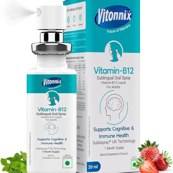 An advanced sublingual oral spray designed to deliver daily Vitamin B12 efficiently. Formulated with patented Sublispray® UK Technology to bypass the digestive tract, this liquid supplement provides direct absorption to support energy levels, cognitive clarity, and immune function.