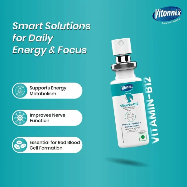 Vitonnix Vitamin-B12 Sublingual Oral Spray (20ml) – Supports Cognitive & Immune Health