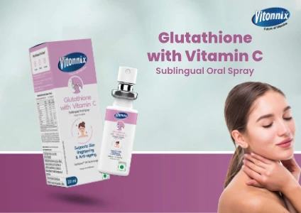 Vitonnix Glutathione with Vitamin C Sublingual Oral Spray (20ml) – Skin Brightening & Anti-Ageing
