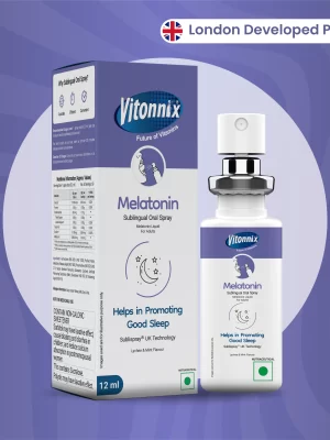 Vitonnix Melatonin Sublingual Oral Spray (12ml) – Helps in Promoting Good Sleep